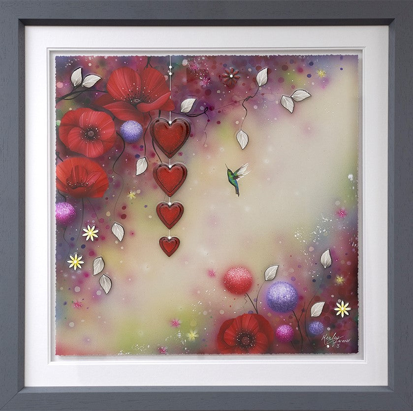 Hope Flies Framed Print on Paper by Artist Kealey Farmer