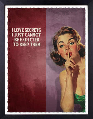 I Love Secrets Framed Signed Limited Edition Print on Paper by Artist Sam Wolfe