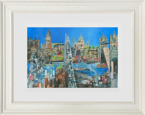 Icons of London Framed Print on Paper by Artist Ed Robinson