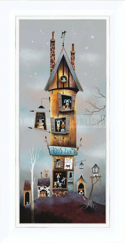 In The Doghouse Signed Framed Limited Edition Print on Board by Artist Gary Walton