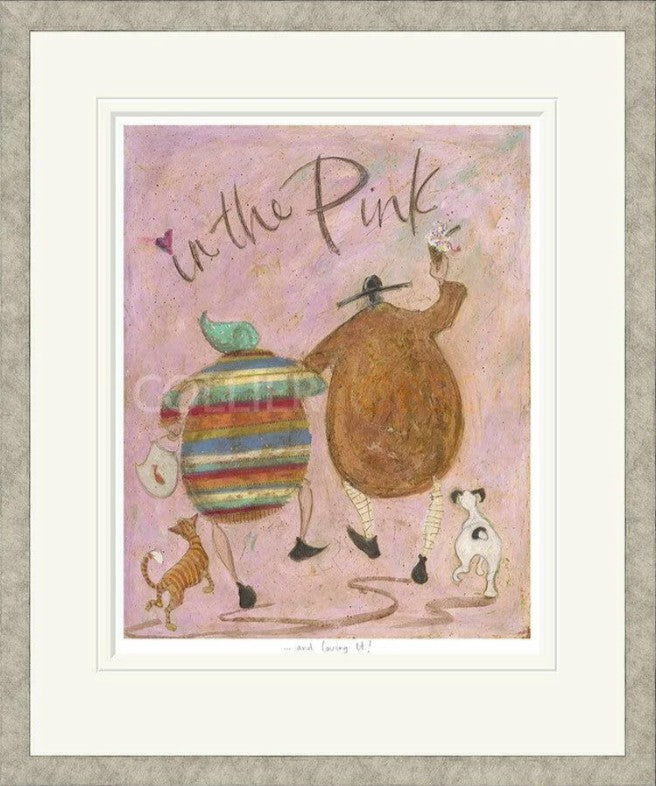 In The Pink And Lovin It Signed Framed Limited Edition Print on Paper by Artist Sam Toft