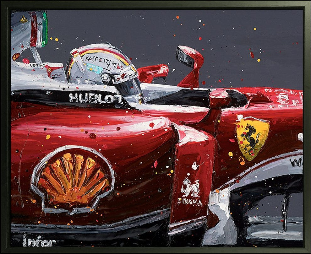 Infor Vettal Ferrari Framed Print on Canvas by Artist Paul Oz