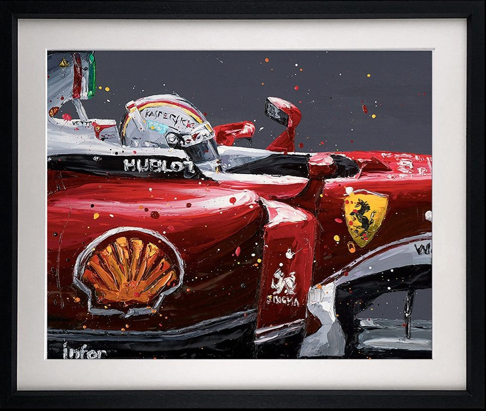 Infor Vettal Ferrari Framed Print on Paper by Artist Paul Oz