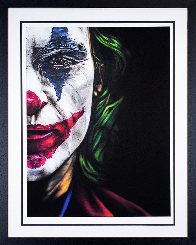 Joaquin Phoenix Joker Framed Print by Artist James Tinsley