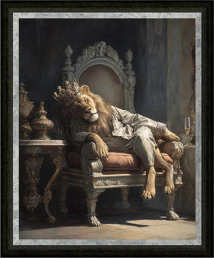 Just Lion Around Framed Signed Limited Edition Print on Board by Artist Boid