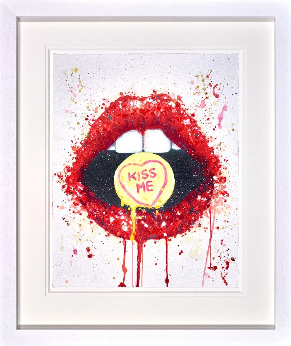 Kiss Me Quick Framed Print on Paper by Artist Stephen Graham