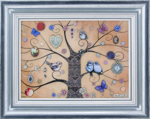 Lace Tree Framed Mixed Media Print by Artist Kerry Darlington