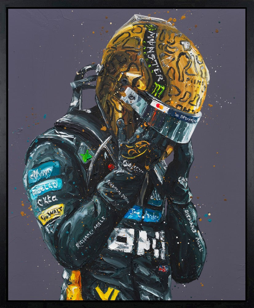 Lando - Golden Tears Signed Framed Limited Edition Print on Canvas Hand Embellished by Atist Paul Oz
