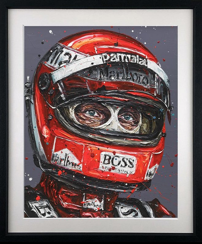 Lauda 86 Framed Signed Limited Edition Print on Paper by Artist Paul Oz