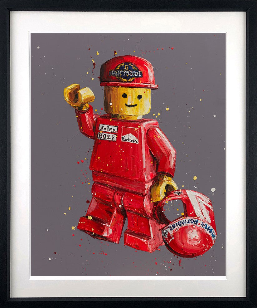 Lego Lauda Framed Print on Print by Artist Paul Oz