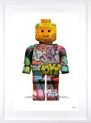 Lego Man Framed Print on Paper by Artist Monica Vincent