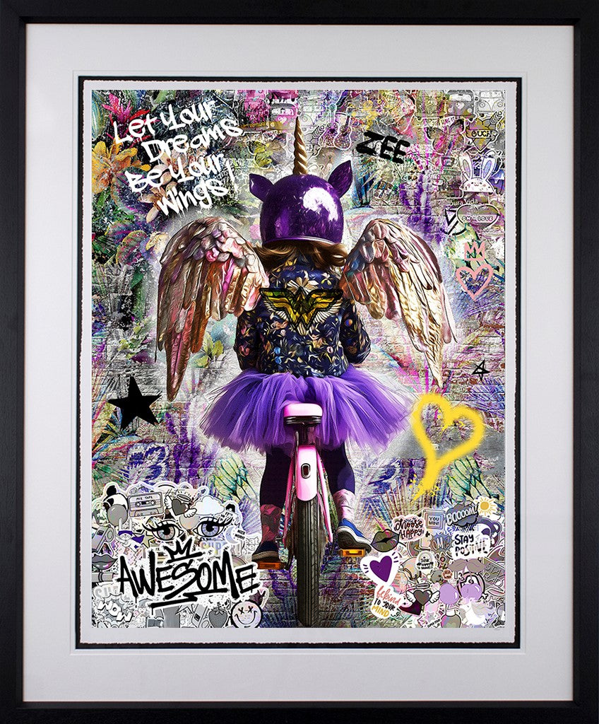 Let Your Dreams Be Your Wings Framed Print on Paper by Artist Zee