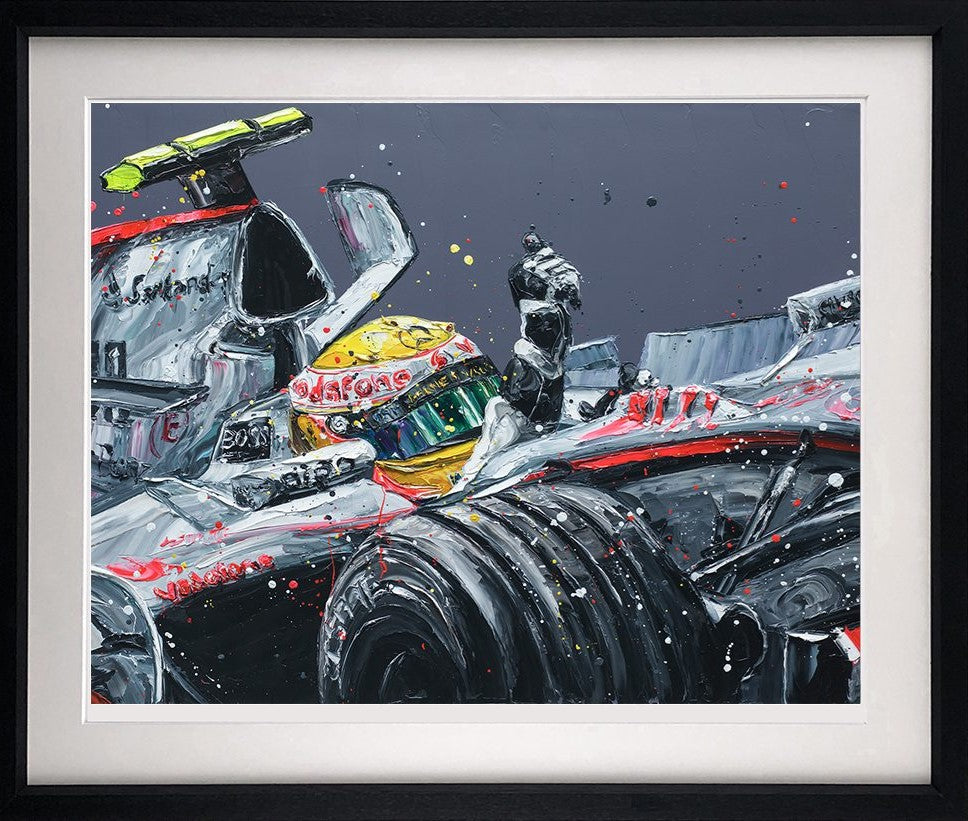 Lewis Mclaren Framed Print on Paper by Artist Paul Oz