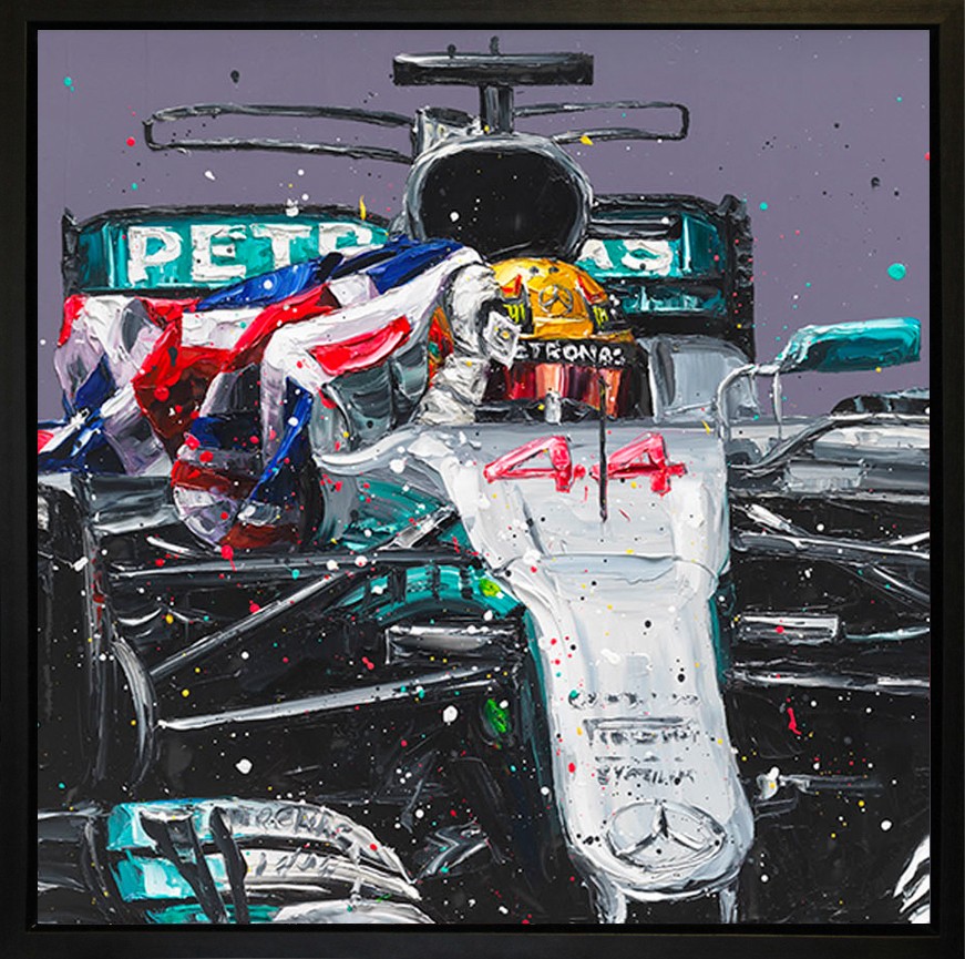Lewis Mexico Car 17 Framed Limited Edition Embellished Boxed Canvas by Artist Paul Oz