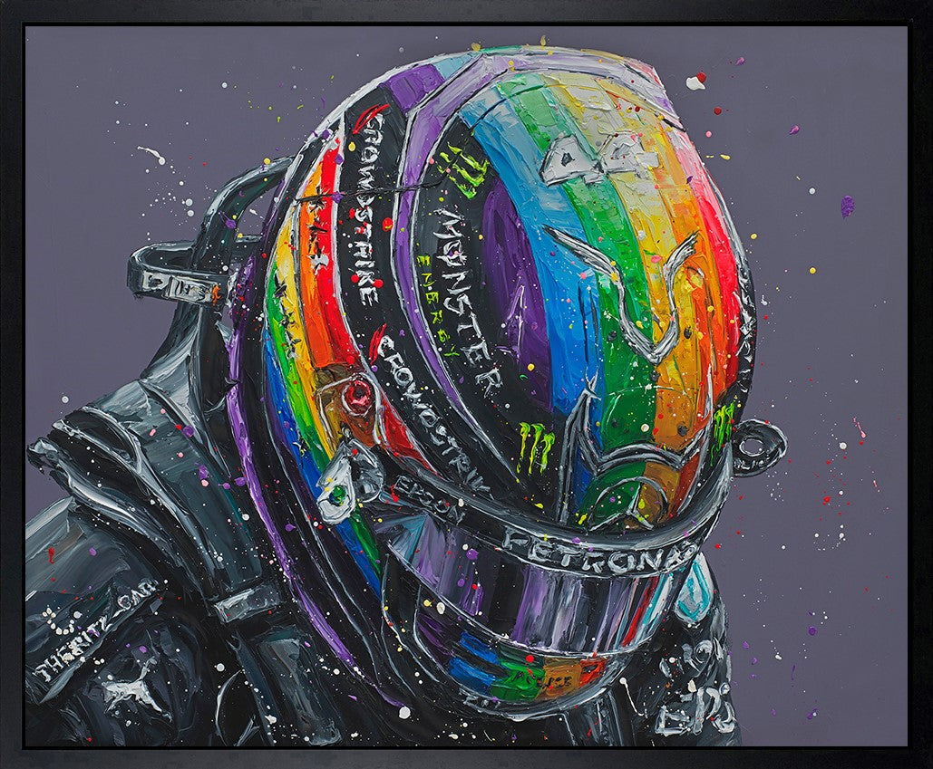 Lewis Rainbow 21 Framed Print on Canvas by Artist Paul Oz