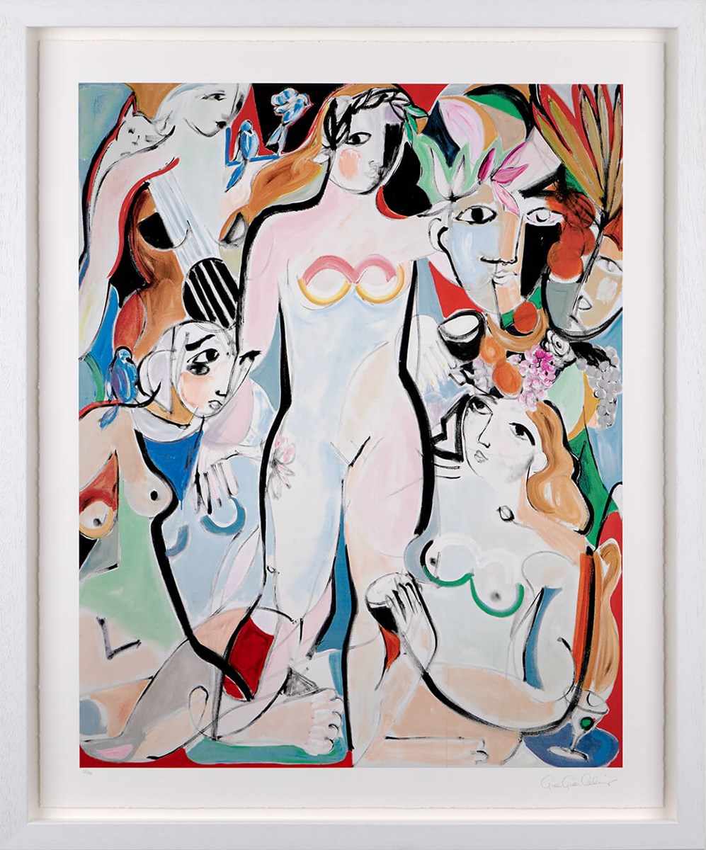 Lines of Muse II Framed Signed Limited Edition Print on Paper by Artist Gee Gee Collins
