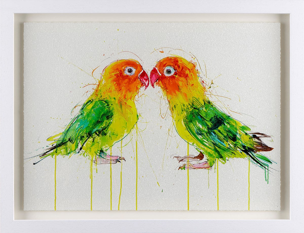 Love Birds Framed Signed Limited Edition Print on Paper by Artist Dave White