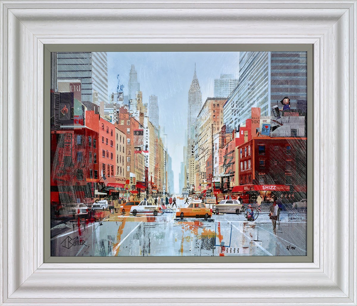 Manhattan Madness Framed Limited Edition Print on Board by Artist Tom Butler