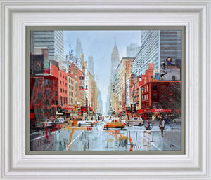 Manhattan Madness Framed Limited Edition Print on Board by Artist Tom Butler