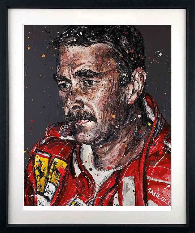 Mansell Monaco 90 Framed Print on Paper by Artist Paul Oz