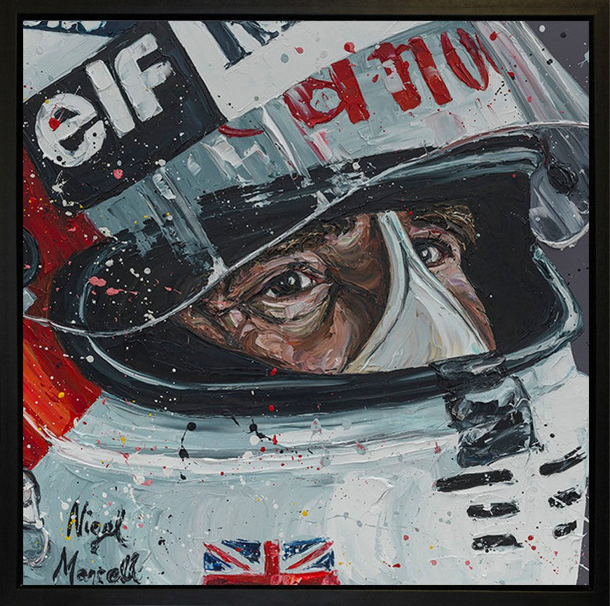 Mansell Framed Limited Edition Embellished Boxed Canvas by Artist Paul Oz