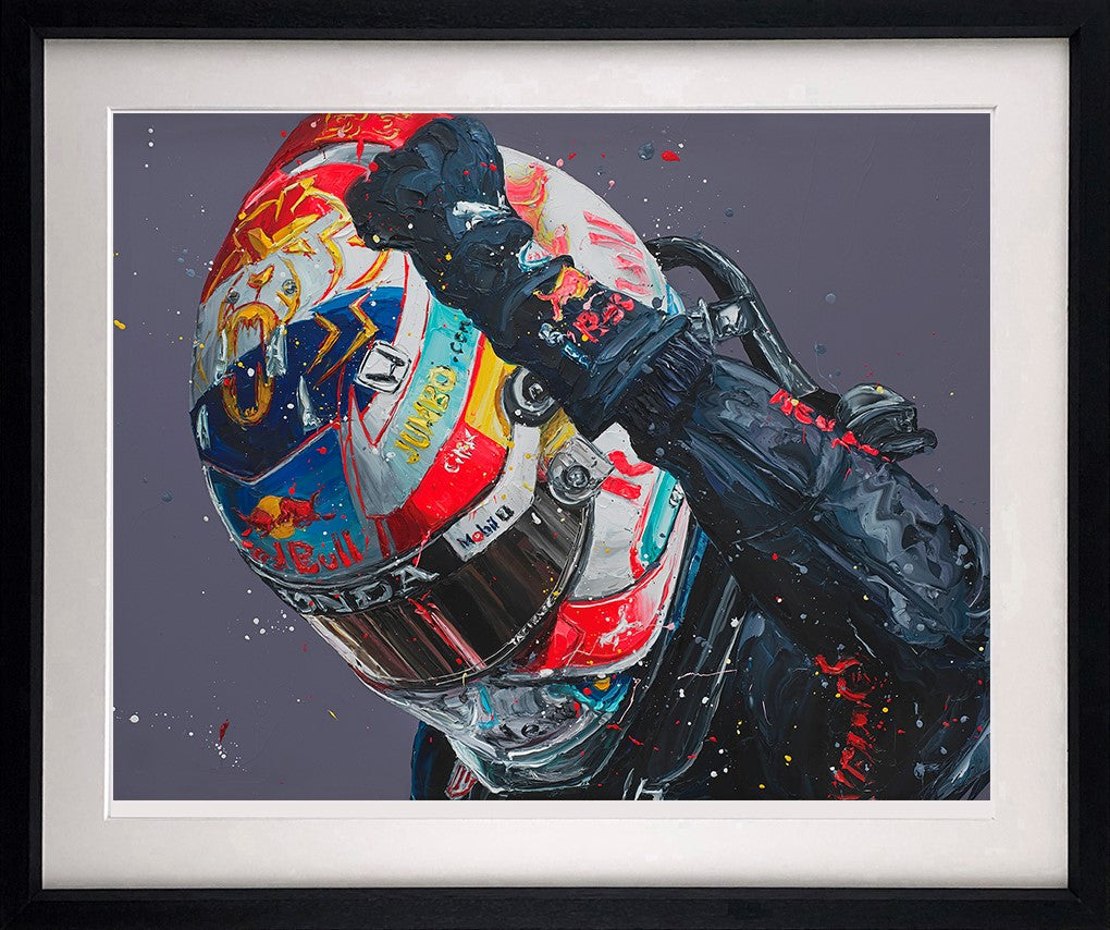 Max Dutch GP 21 Framed Print on Paper by Artist Paul Oz