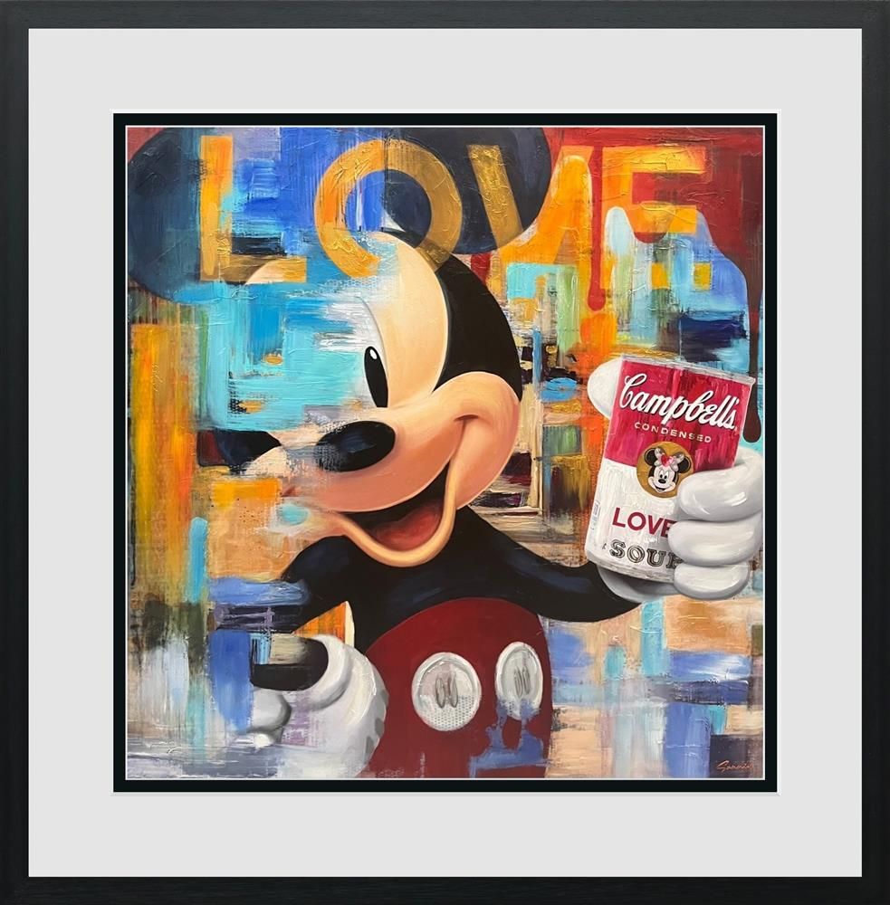 Mickey Loves Soup Framed Print on Paper by Sannib