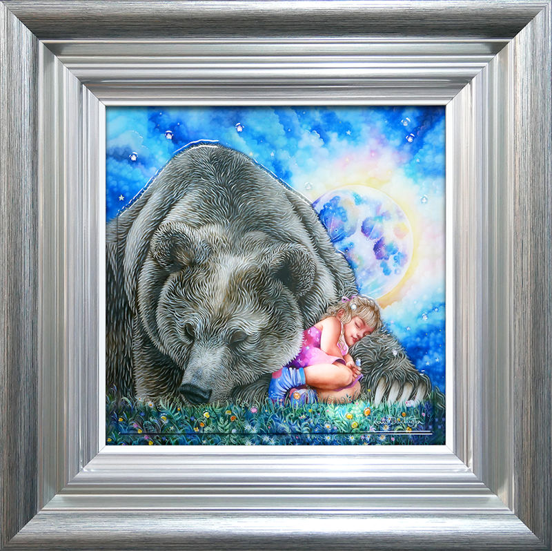 Moon Bear Framed Mixed Media Print by Artist Kerry Darlington