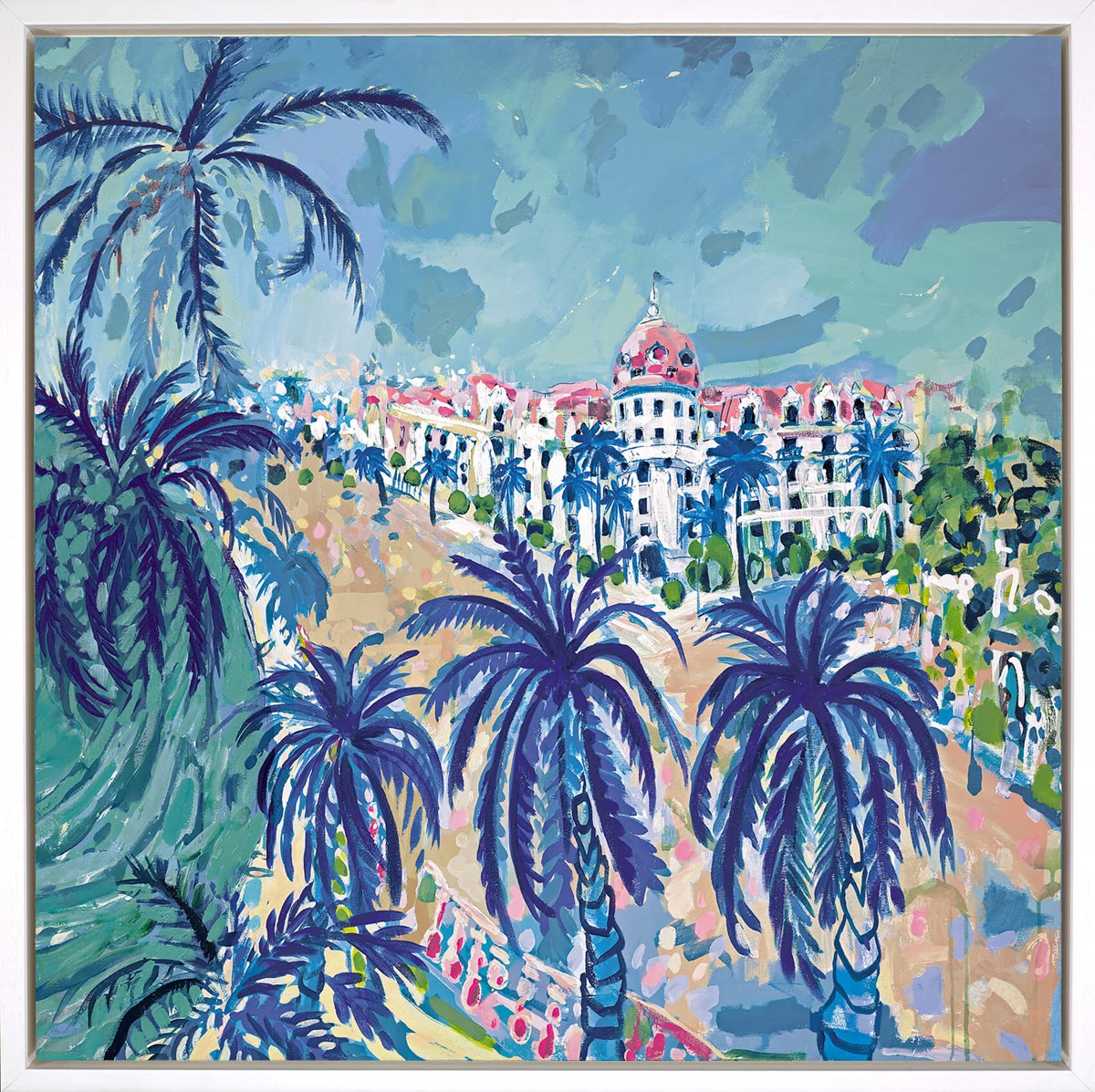 Negresco I Framed Signed Limited Edition Embellished Print on Canvas by Artist Michael F. Rumsby