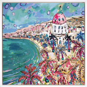 Negresco II Framed Signed Limited Edition Embellished Print on Canvas by Artist Michael F. Rumsby
