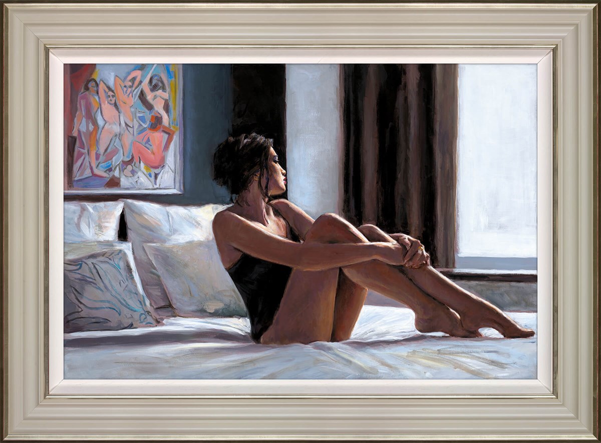 Olgay Les Demoiselles Framed Canvas on Board by Artist Fabian Perez