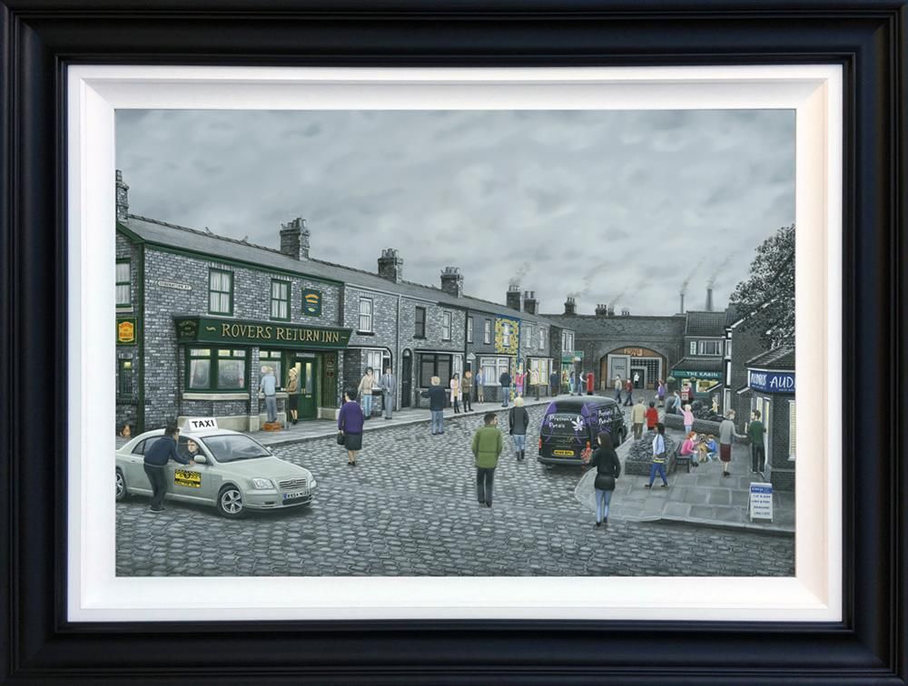 On The Cobbles Deluxe Framed Print on Board by Artist Leigh Lambert