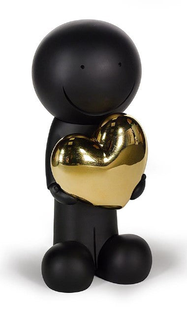 One Love Black and Gold Sculpture by Artist Doug Hyde