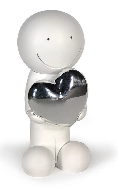 One Love White and Silver Sculpture by Artist Doug Hyde