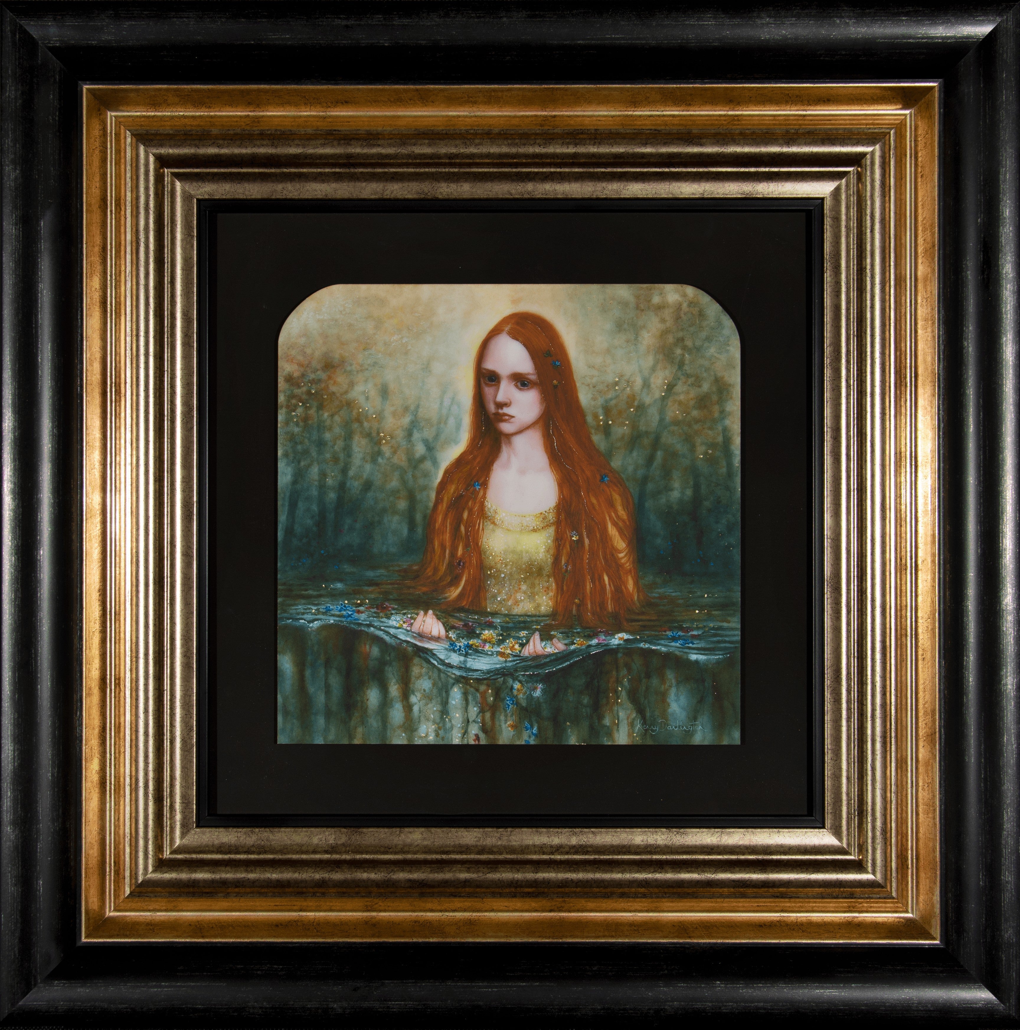 Ophelia Framed Limited Edition Mixed Media Print by Artist  Kerry Darlington
