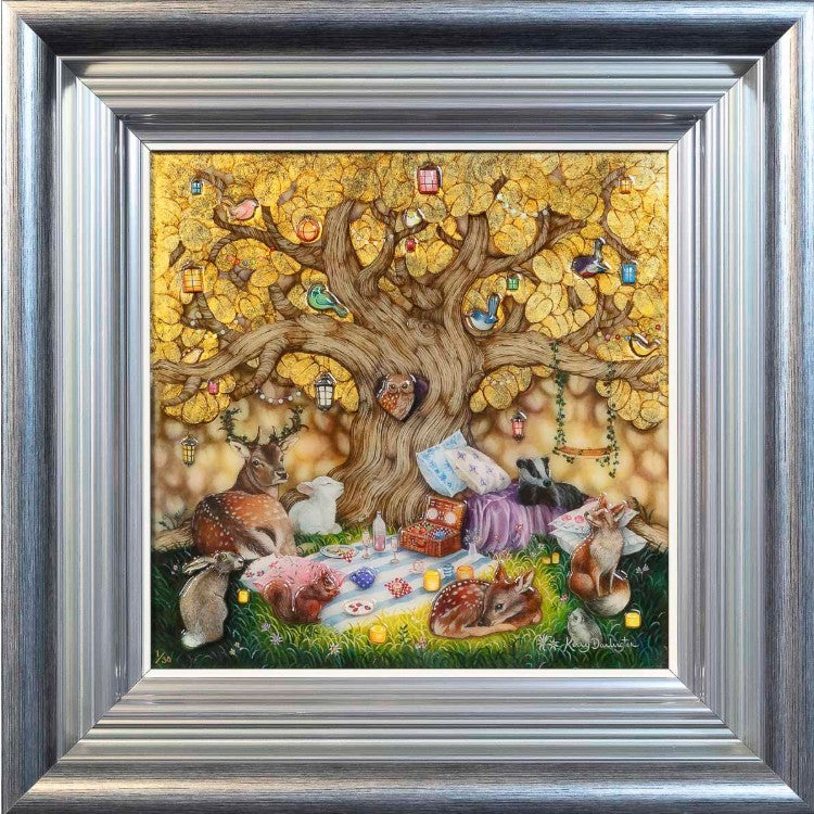 Our Golden Canopy Framed Limited Edition Mixed Media Piece on Board by Artist Kerry Darlington