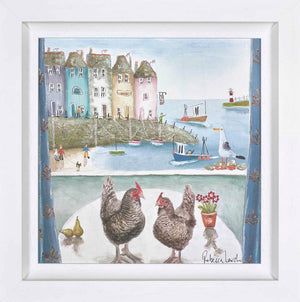 Pecking Orders Framed Limited Edition Print on Board by Artist Rebecca Lardner