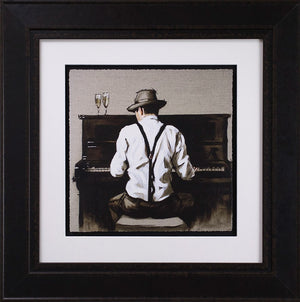 Piano Man Framed Print on Paper by Artist Richard Blunt