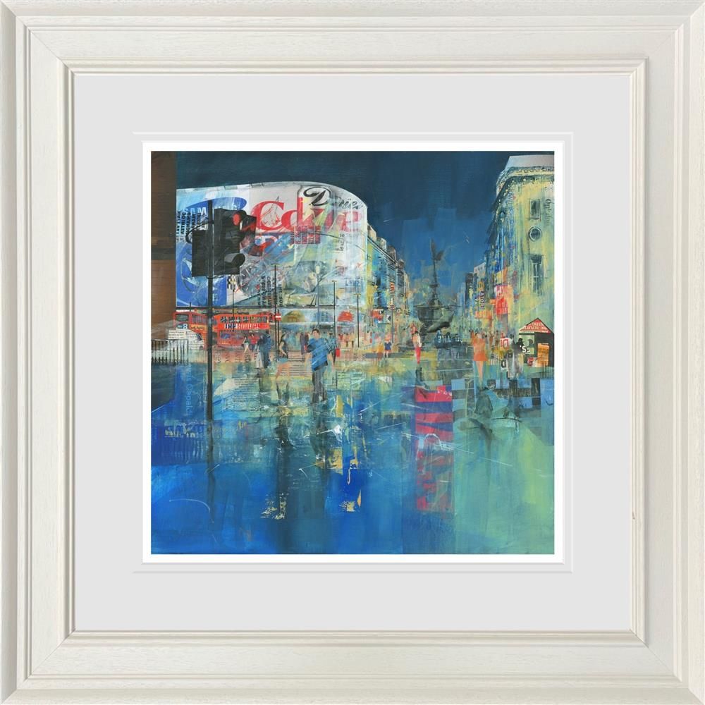 Piccadilly Lights Framed Print on Paper by Artist Ed Robinson