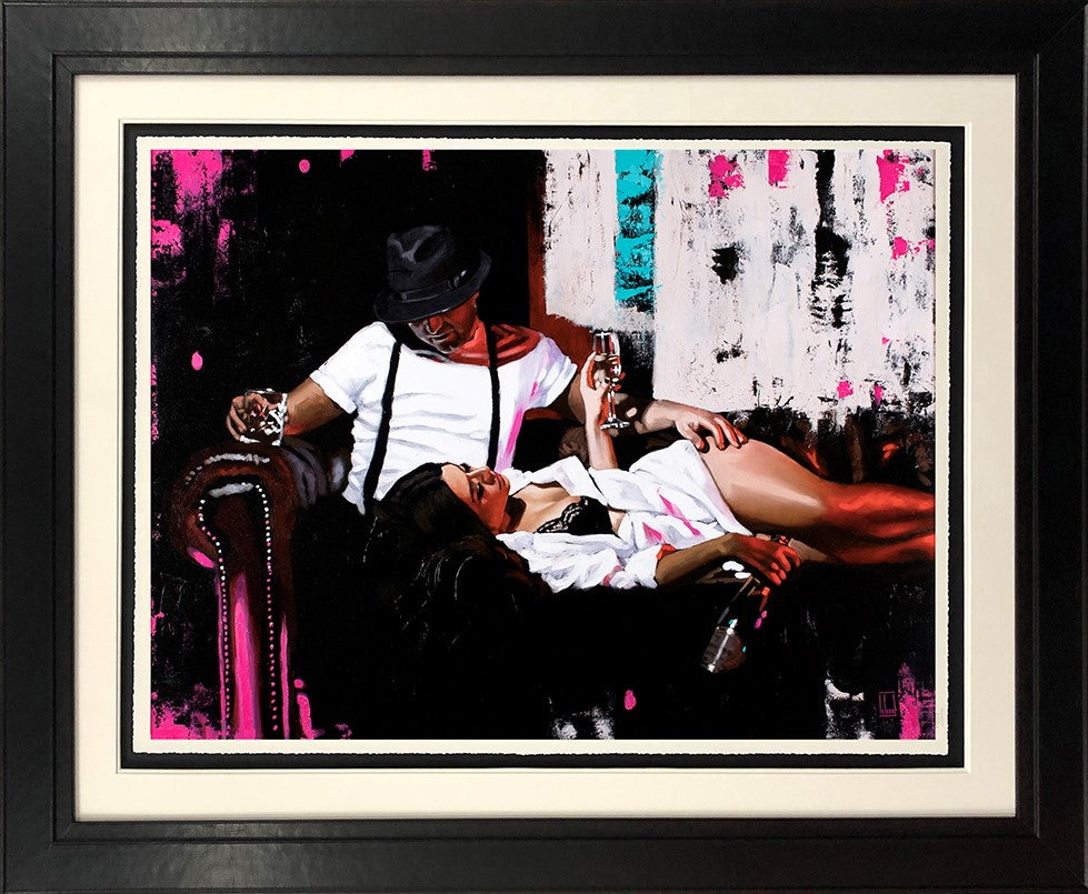 Pink Champagne Framed Print on Paper by Artist Richard Blunt