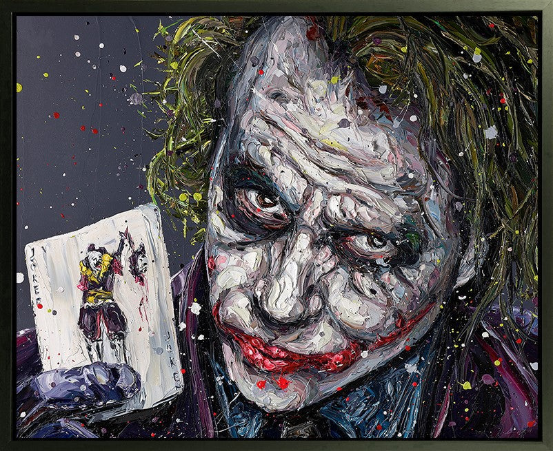 Playing The Joker Framed Print on Canvas by Artist Paul Oz