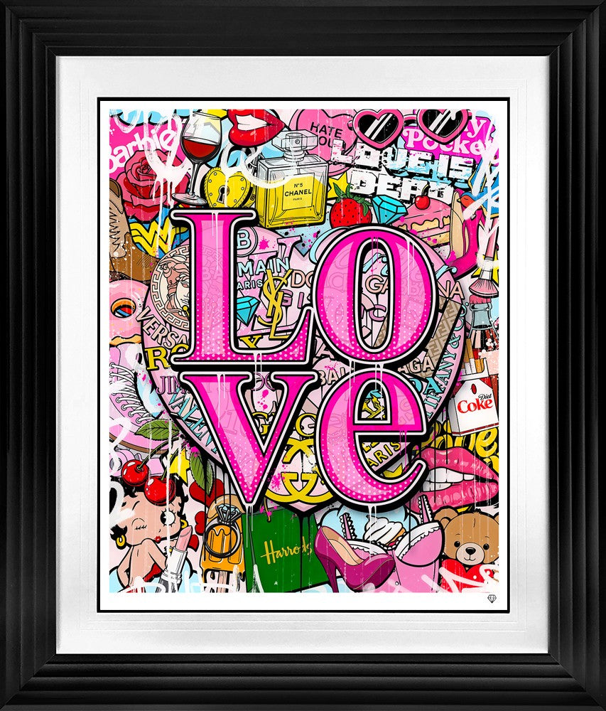 Pop Love (Loud) Framed Signed Limited Edition Print on Paper by Artist JJ Adams