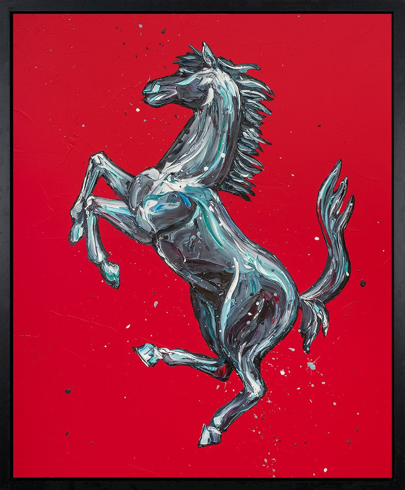 Prancing Horse Framed Boxed Canvas Print by Artist Paul Oz 