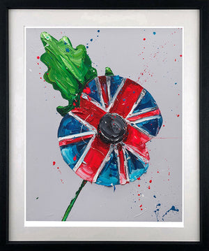 Remembrance Poppy Framed Print on Paper by Artist Paul Oz