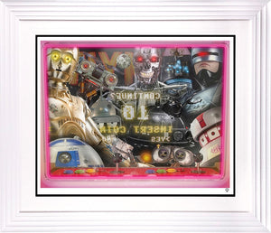 Robots Arcade Framed Print on Paper by Artist JJ Adams