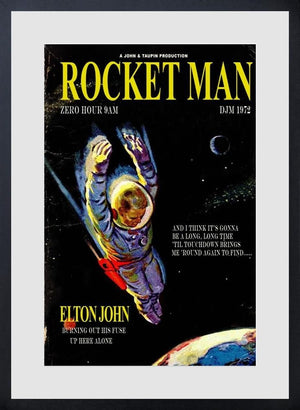 Rocketman Framed Print on Paper by Artist Linda Charles