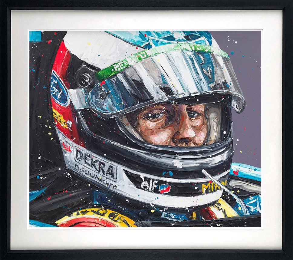 Schumi 94 Framed Print on Paper by Artist Paul Oz