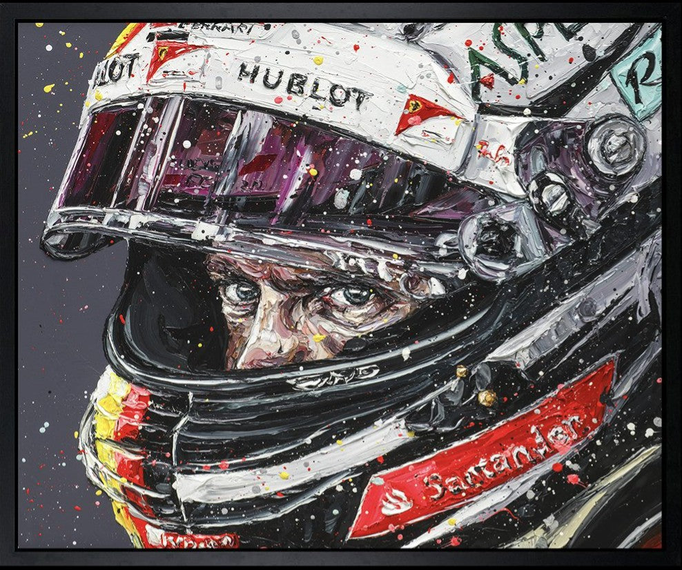 Seb Focused Framed Limited Edition Embellished Print on Canvas by Artist Paul Oz