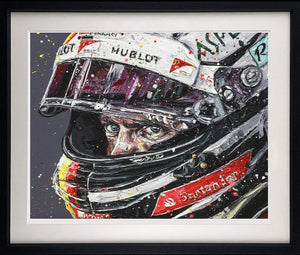 Seb Focused Framed Signed Limited Edition Print on Paper by Artist Paul Oz