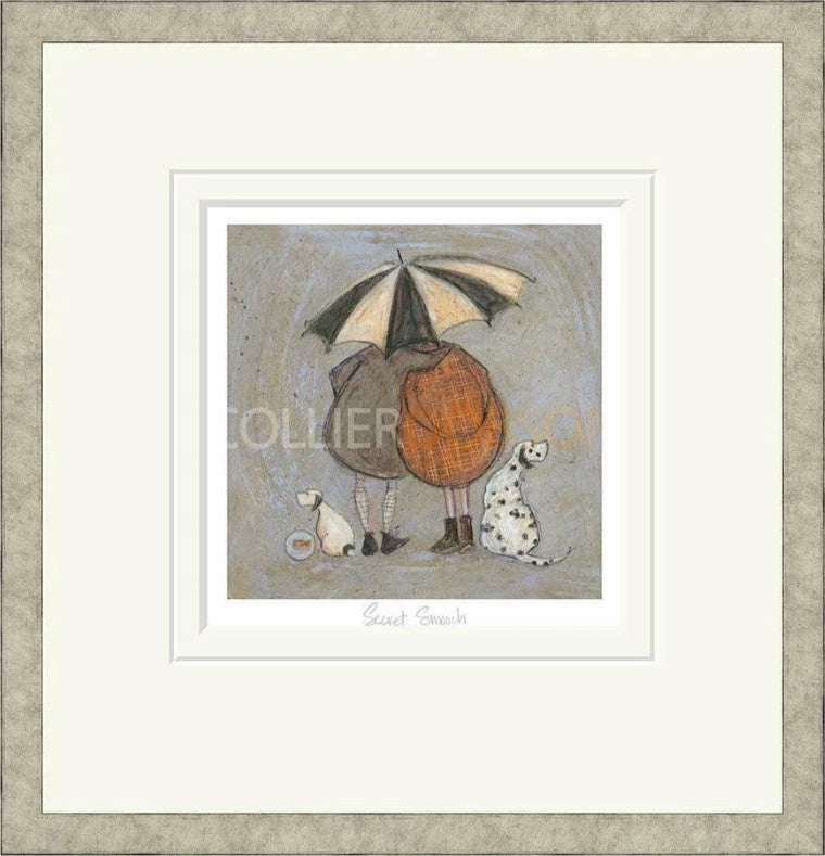 Secret Smooch Signed Framed Limited Edition Print on Paper by Artist Sam Toft